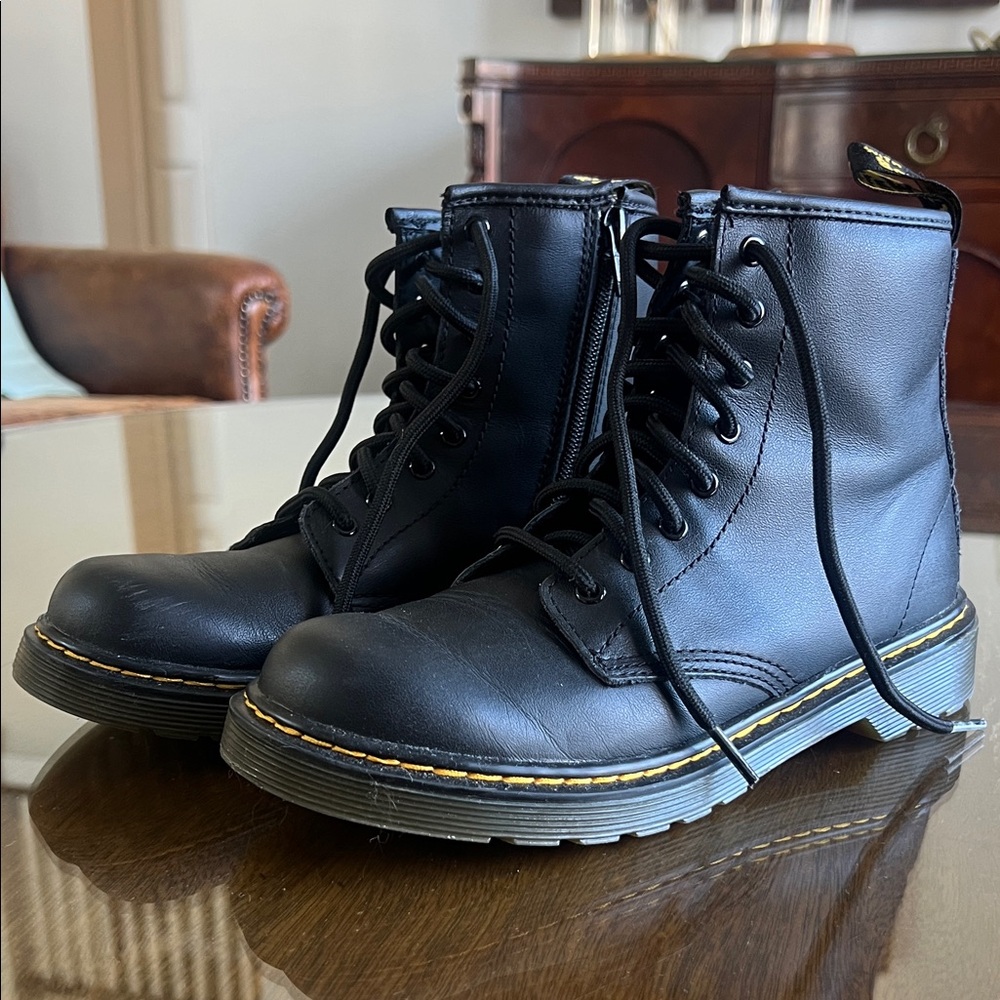 Dr. Martens Kids Black Leather Boots
